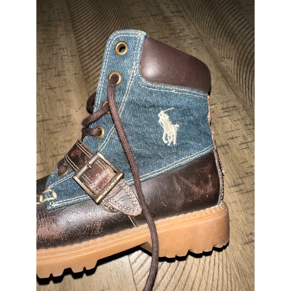 Polo Ralph Lauren Kids Randen Denim‎ & Leather Boots – Size 2Y (Boys)